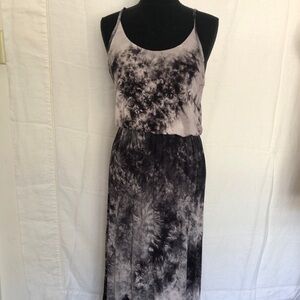 Olivia Rae NY Tank Midi Dress Grey and black tie dye size S